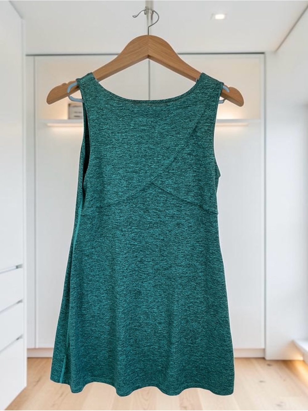 Patagonia Seabrook Sleeveless Travel Dress Size Large Heathered Teal Green - Picture 2 of 9